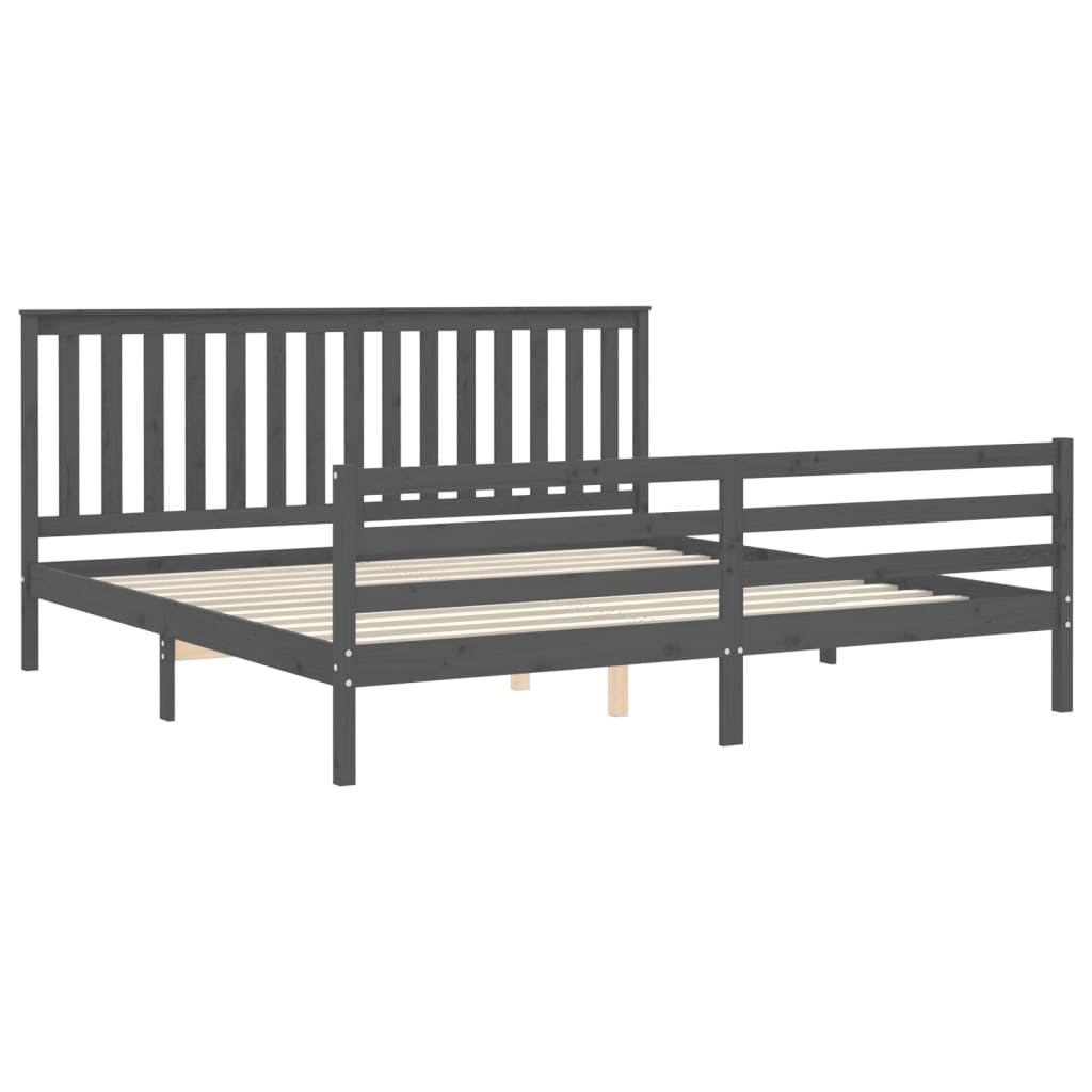 vidaXL Bed Frame without Mattress Grey 200x200 cm Solid Wood