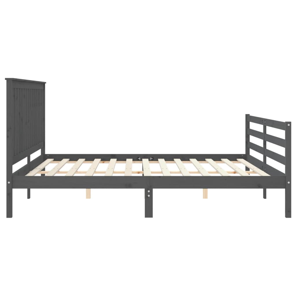 vidaXL Bed Frame without Mattress Grey 200x200 cm Solid Wood