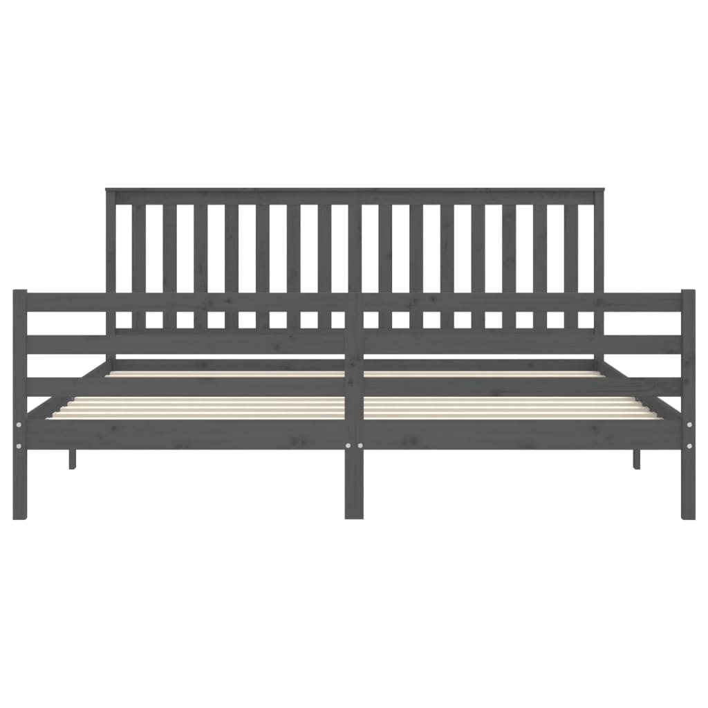 vidaXL Bed Frame without Mattress Grey 200x200 cm Solid Wood