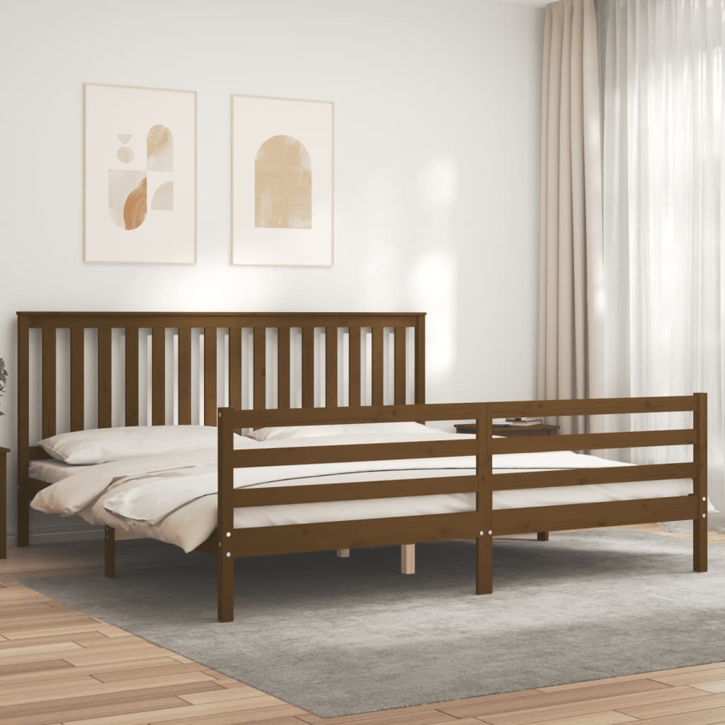 vidaXL Bed Frame without Mattress Honey Brown 200x200 cm Solid Wood