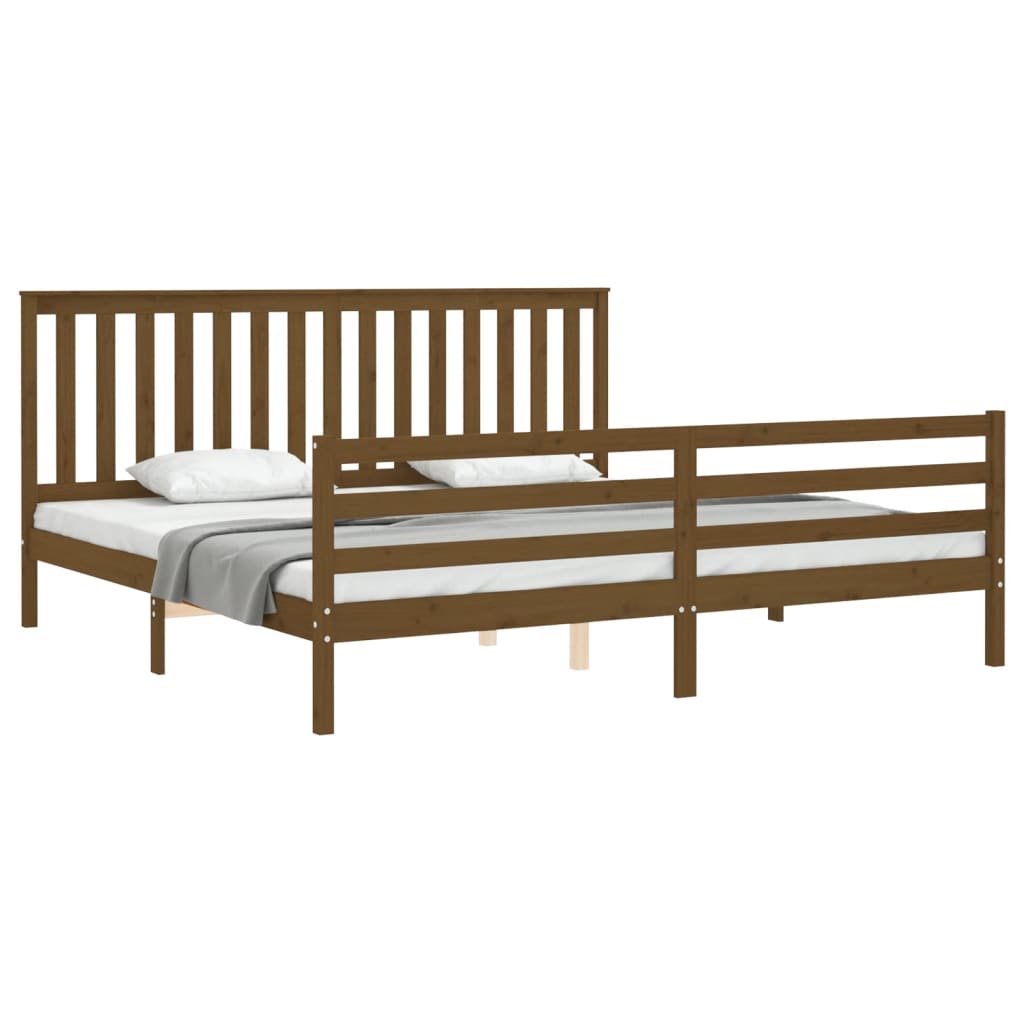 vidaXL Bed Frame without Mattress Honey Brown 200x200 cm Solid Wood