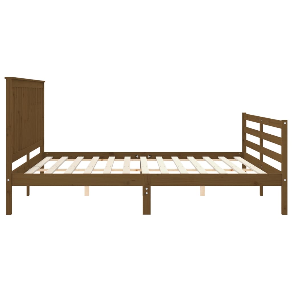 vidaXL Bed Frame without Mattress Honey Brown 200x200 cm Solid Wood