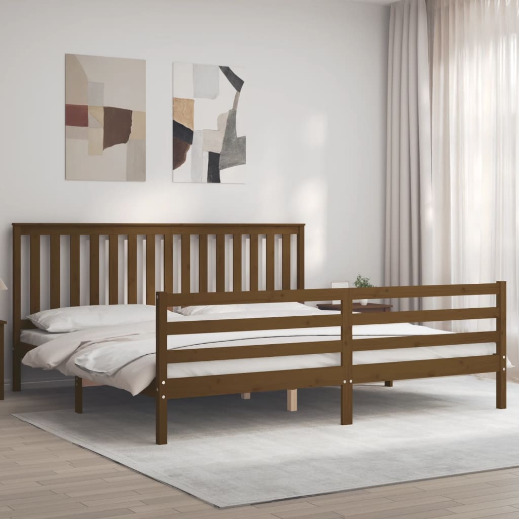 vidaXL Bed Frame without Mattress Honey Brown 200x200 cm Solid Wood