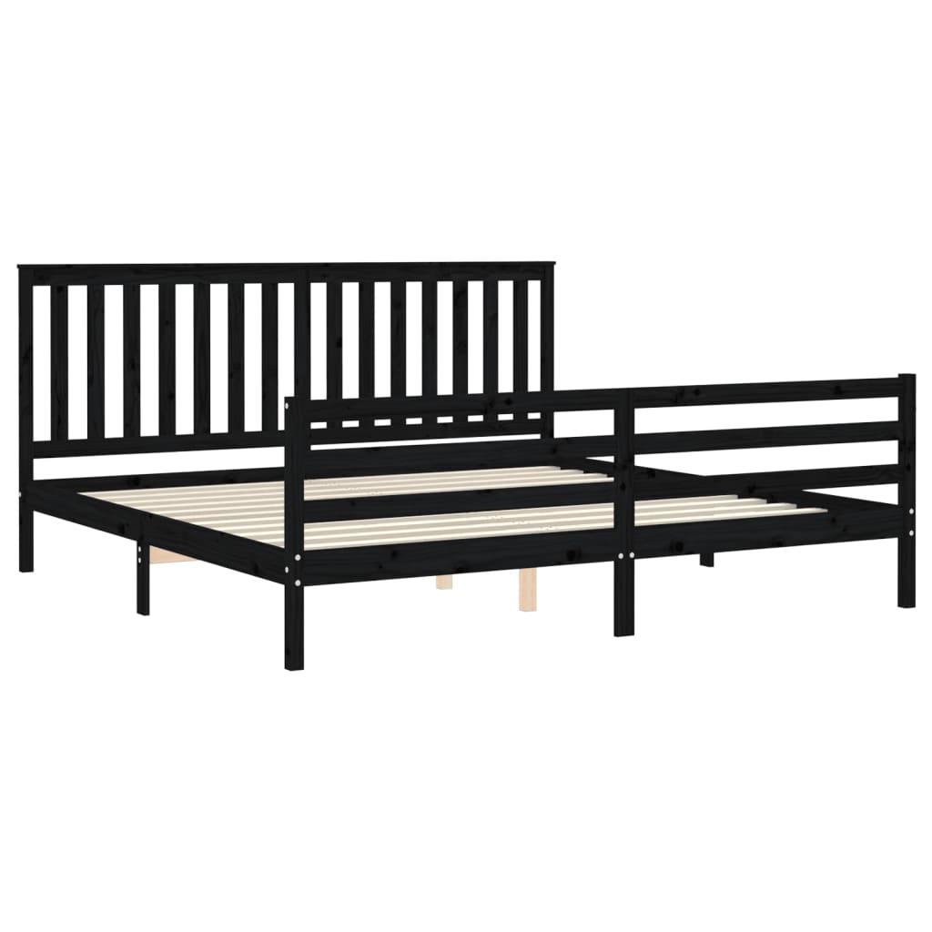 vidaXL Bed Frame without Mattress Black 200x200 cm Solid Wood