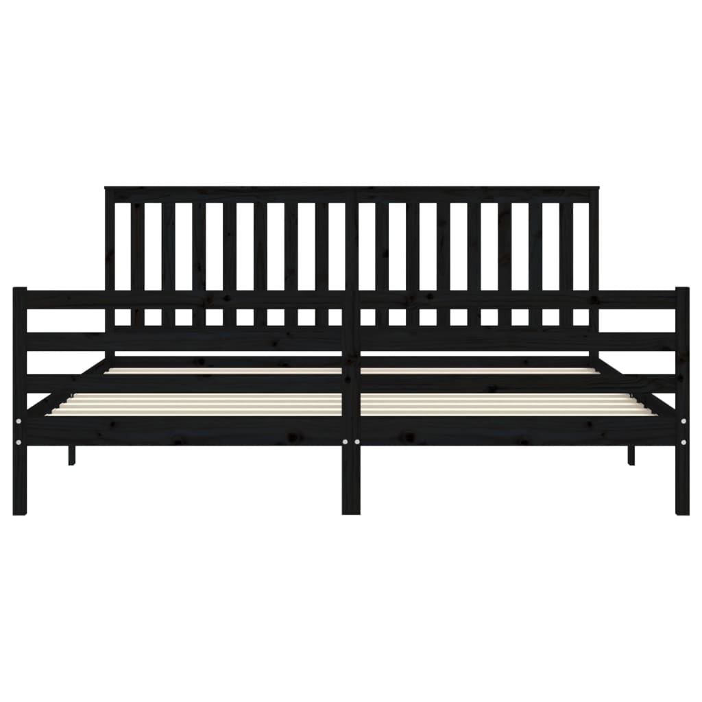 vidaXL Bed Frame without Mattress Black 200x200 cm Solid Wood