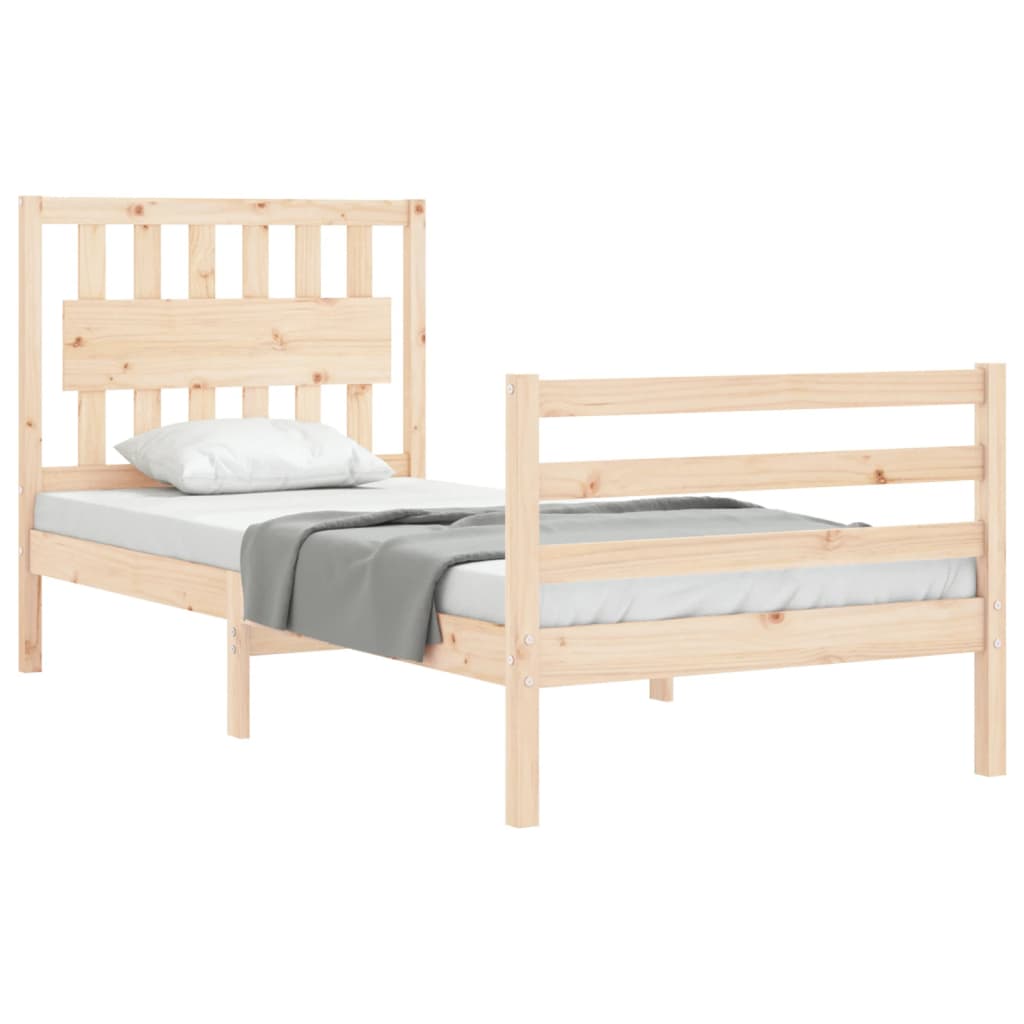 vidaXL Bed Frame without Mattress Single Solid Wood