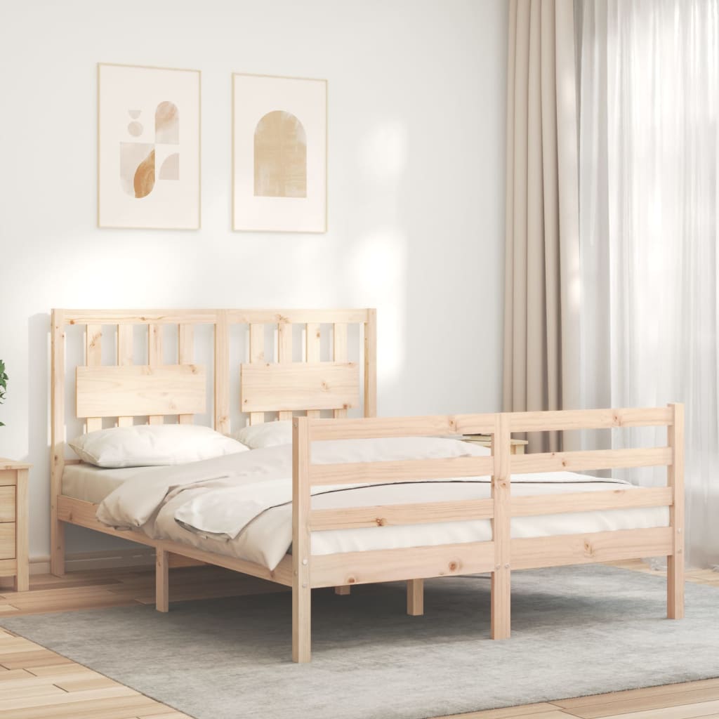 vidaXL Bed Frame without Mattress 140x190 cm Solid Wood