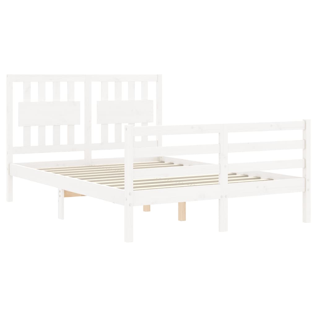 vidaXL Bed Frame without Mattress White 140x190 cm Solid Wood