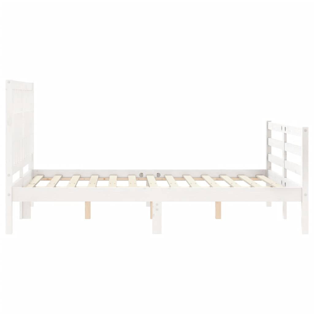 vidaXL Bed Frame without Mattress White 140x190 cm Solid Wood