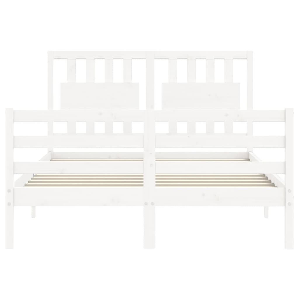 vidaXL Bed Frame without Mattress White 140x190 cm Solid Wood