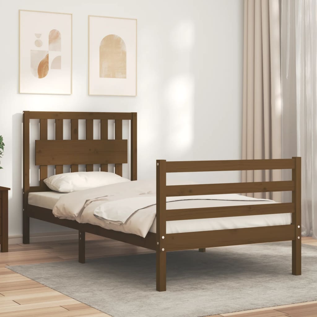 vidaXL Bed Frame without Mattress Honey Brown 90x200 cm Solid Wood