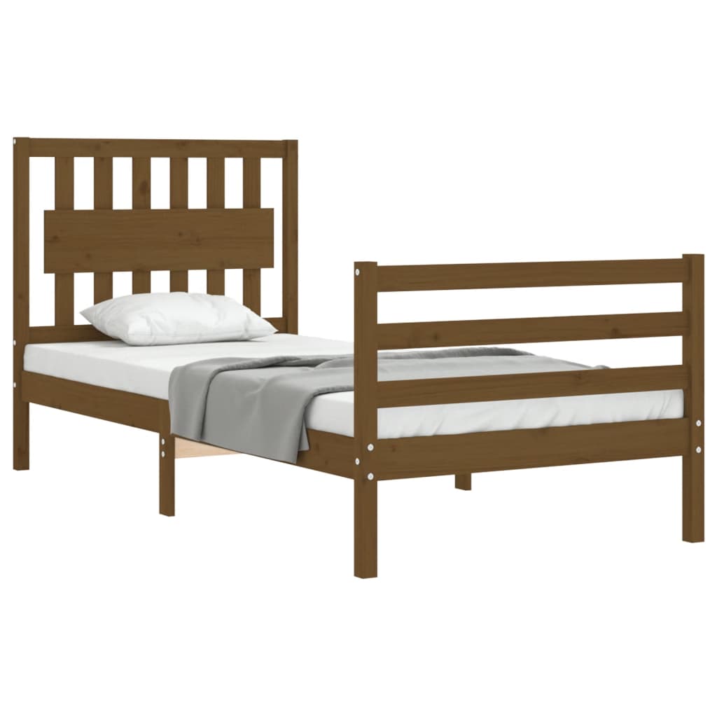 vidaXL Bed Frame without Mattress Honey Brown 90x200 cm Solid Wood