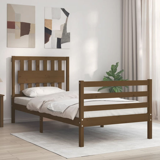 vidaXL Bed Frame without Mattress Honey Brown 90x200 cm Solid Wood