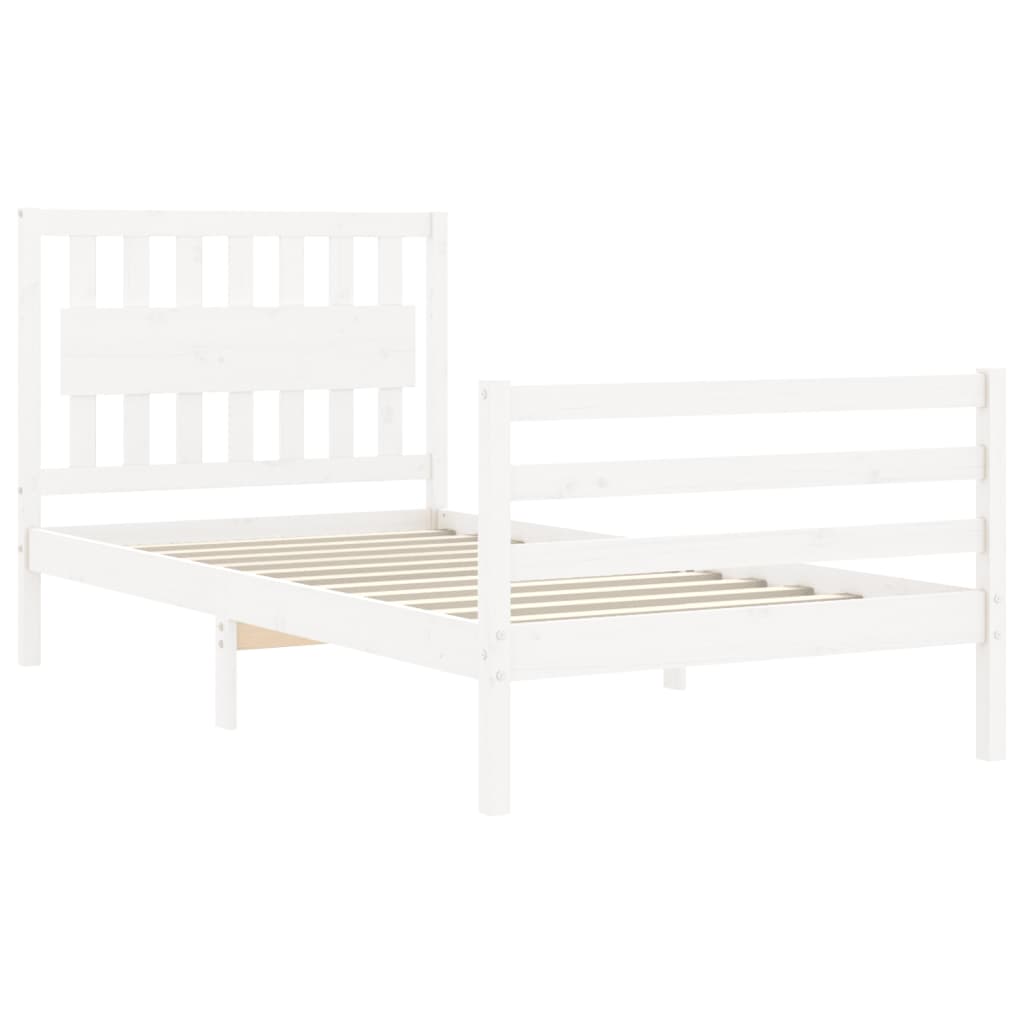 vidaXL Bed Frame without Mattress White 100x200 cm Solid Wood