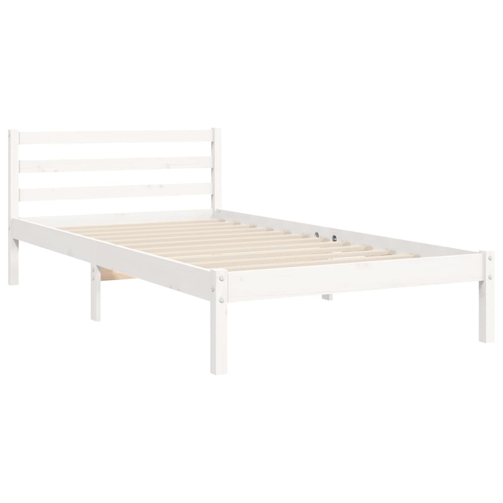 vidaXL Bed Frame without Mattress White 100x200 cm Solid Wood