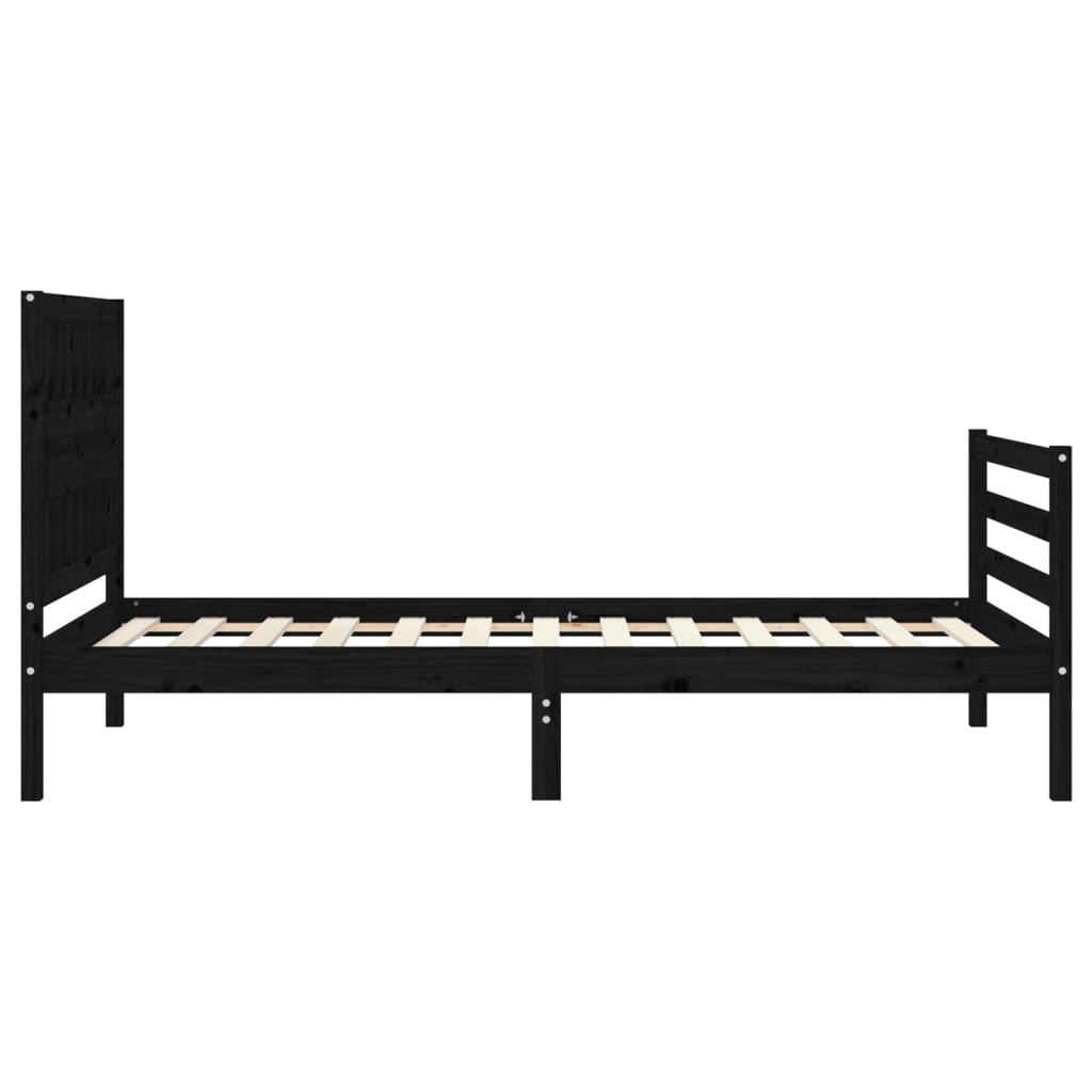 vidaXL Bed Frame without Mattress Black 100x200 cm Solid Wood