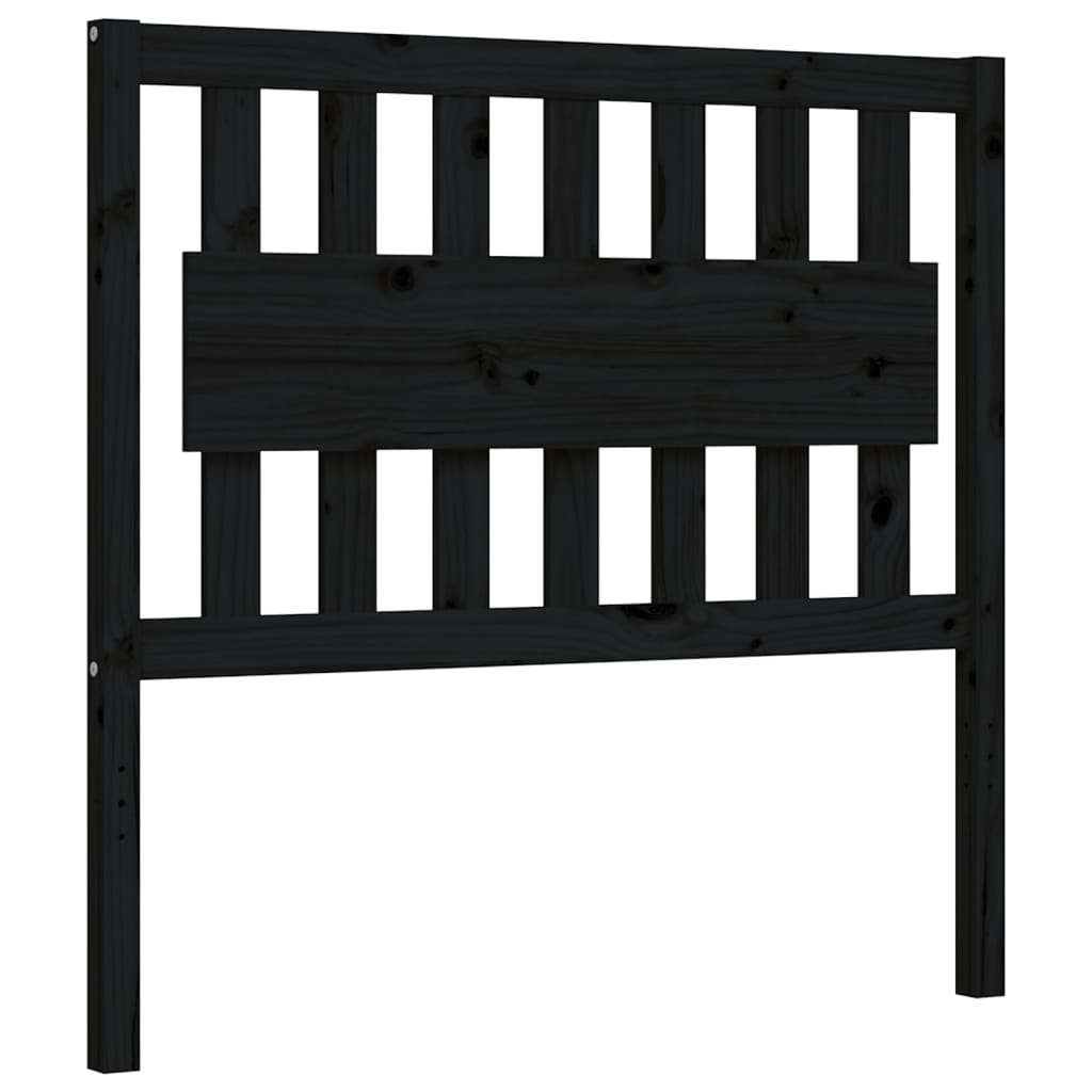 vidaXL Bed Frame without Mattress Black 100x200 cm Solid Wood