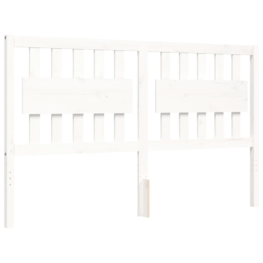 vidaXL Bed Frame without Mattress White King Size Solid Wood