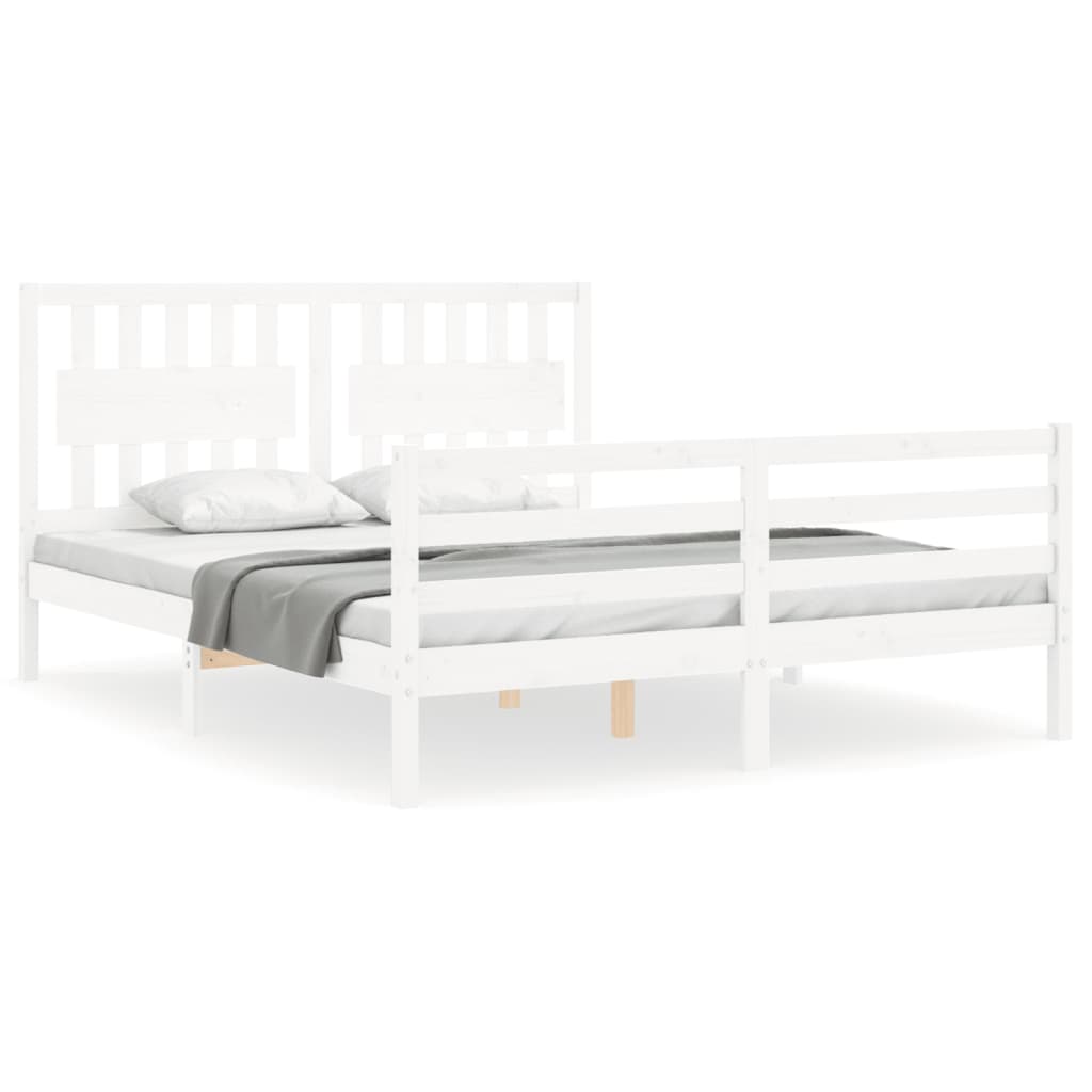 vidaXL Bed Frame without Mattress White 160x200 cm Solid Wood