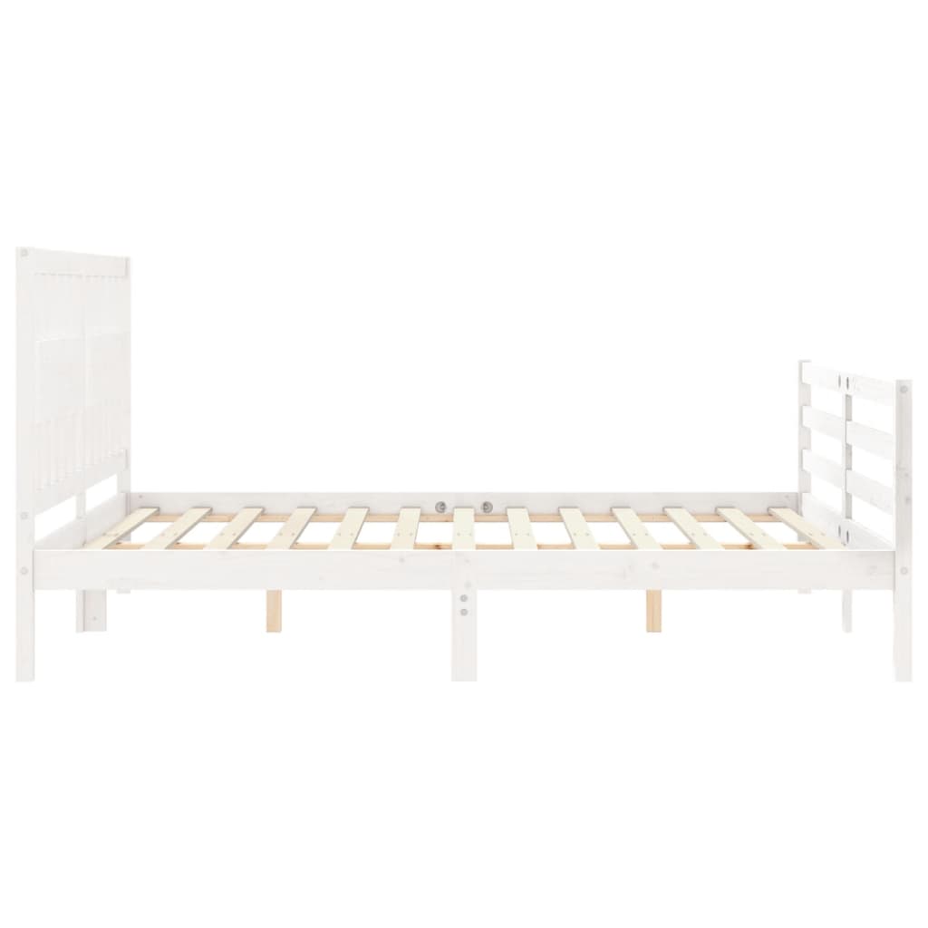 vidaXL Bed Frame without Mattress White 160x200 cm Solid Wood