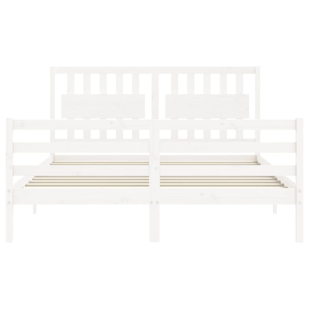 vidaXL Bed Frame without Mattress White 160x200 cm Solid Wood