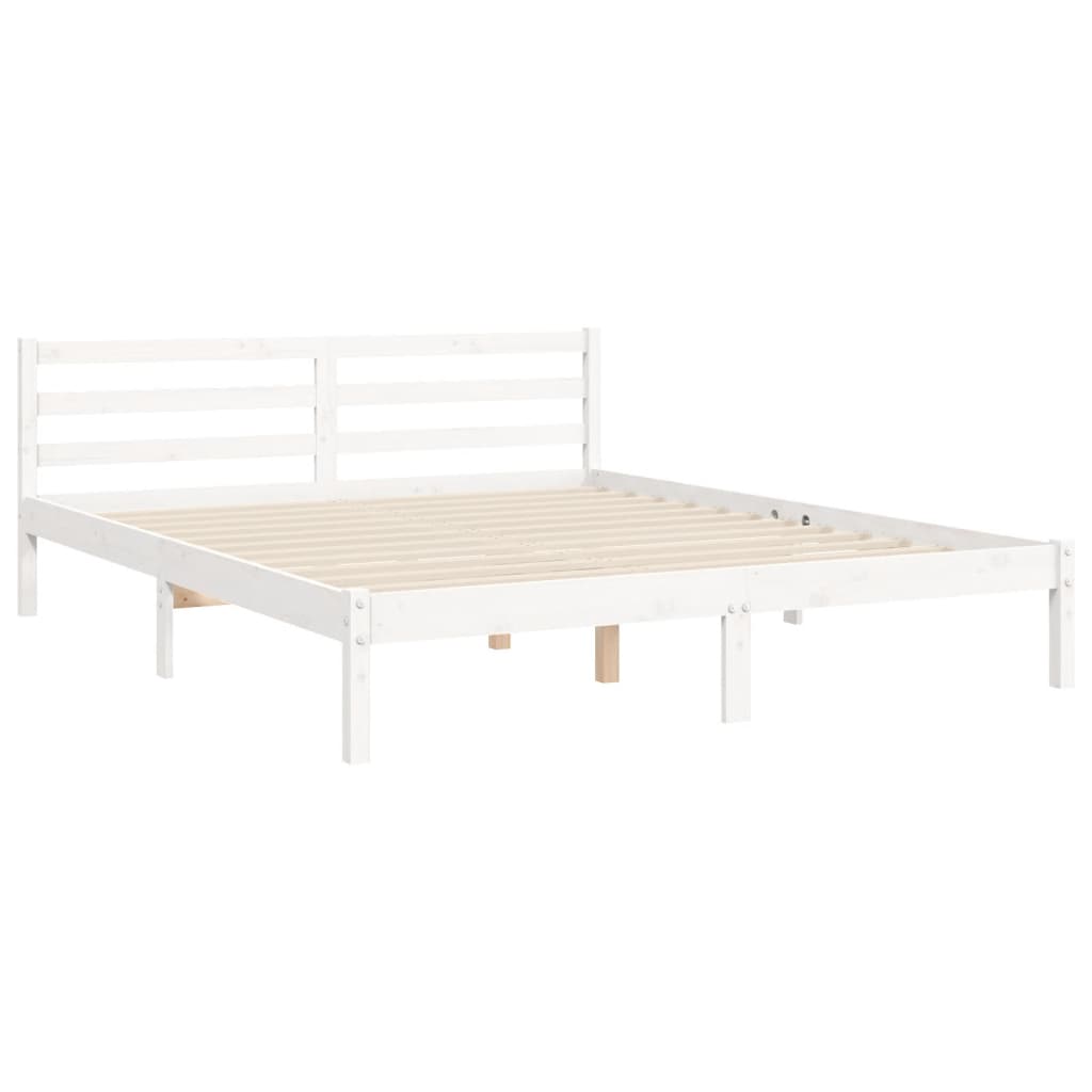 vidaXL Bed Frame without Mattress White 160x200 cm Solid Wood