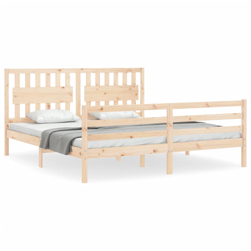 vidaXL Bed Frame without Mattress Super King Size Solid Wood