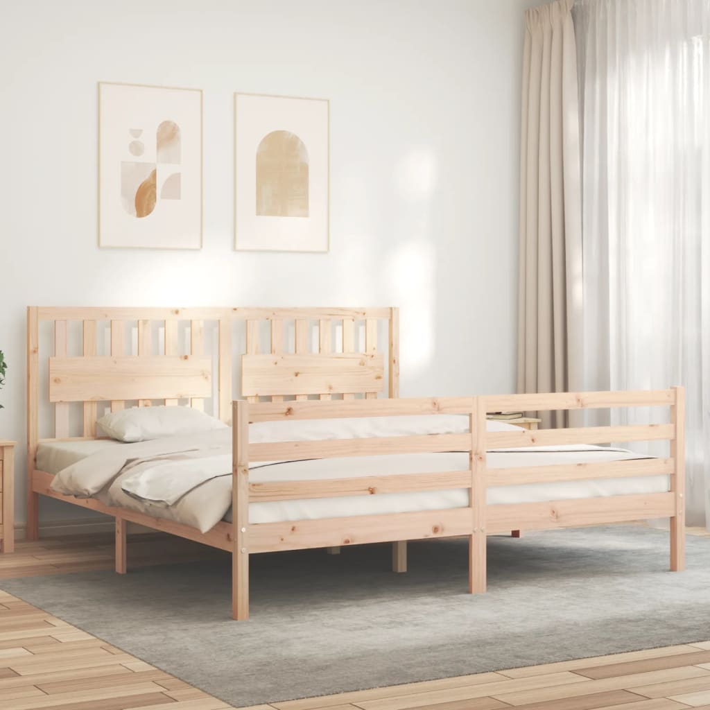 vidaXL Bed Frame without Mattress Super King Size Solid Wood