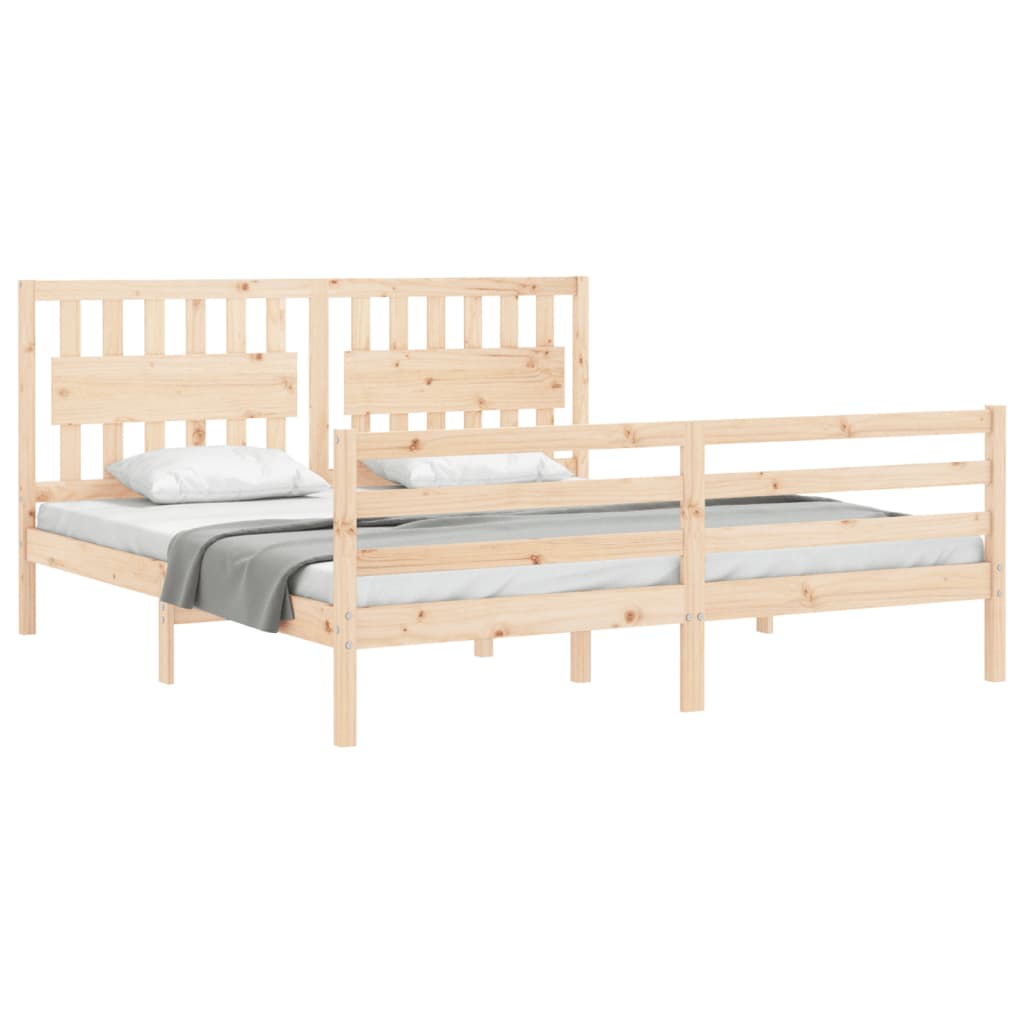 vidaXL Bed Frame without Mattress Super King Size Solid Wood