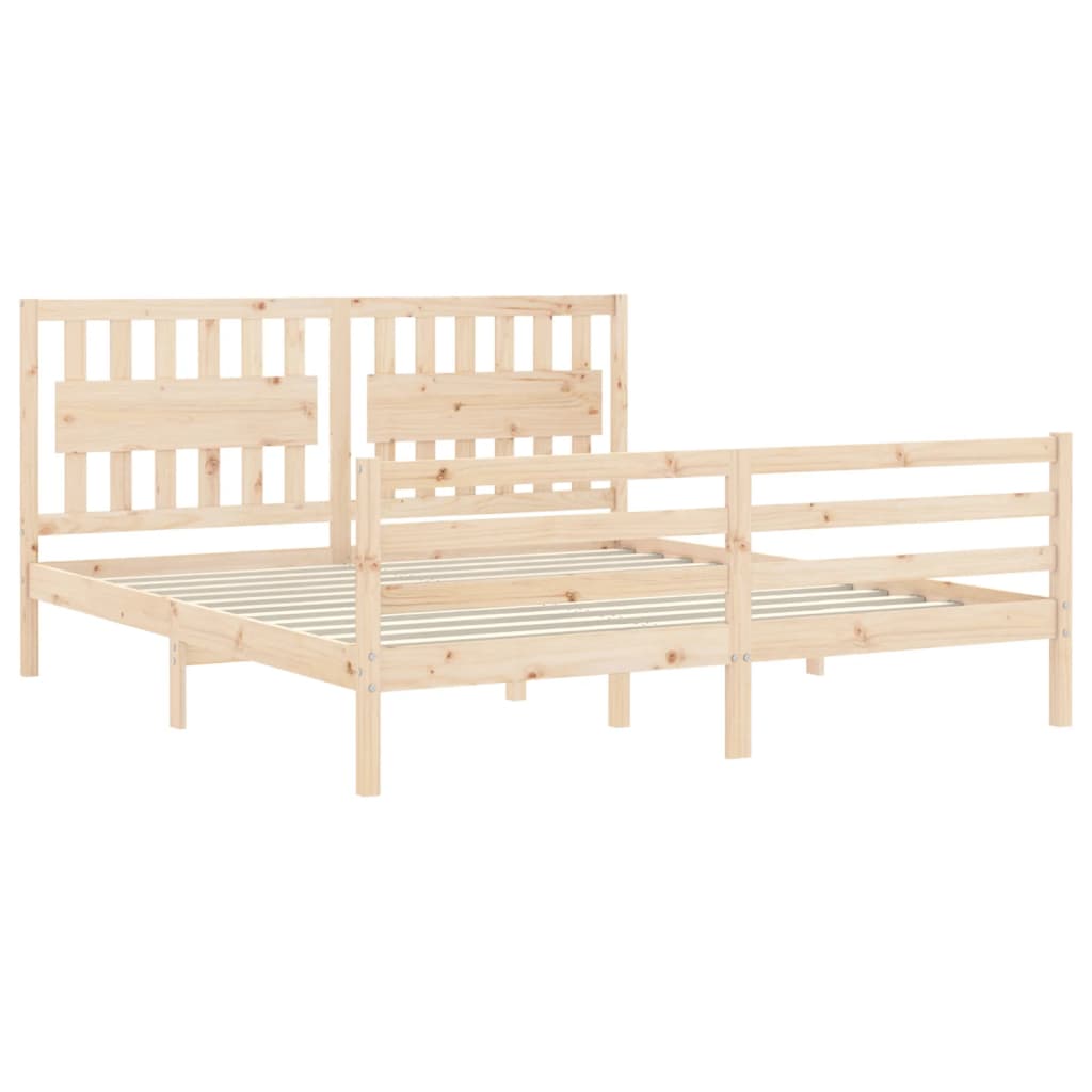 vidaXL Bed Frame without Mattress Super King Size Solid Wood