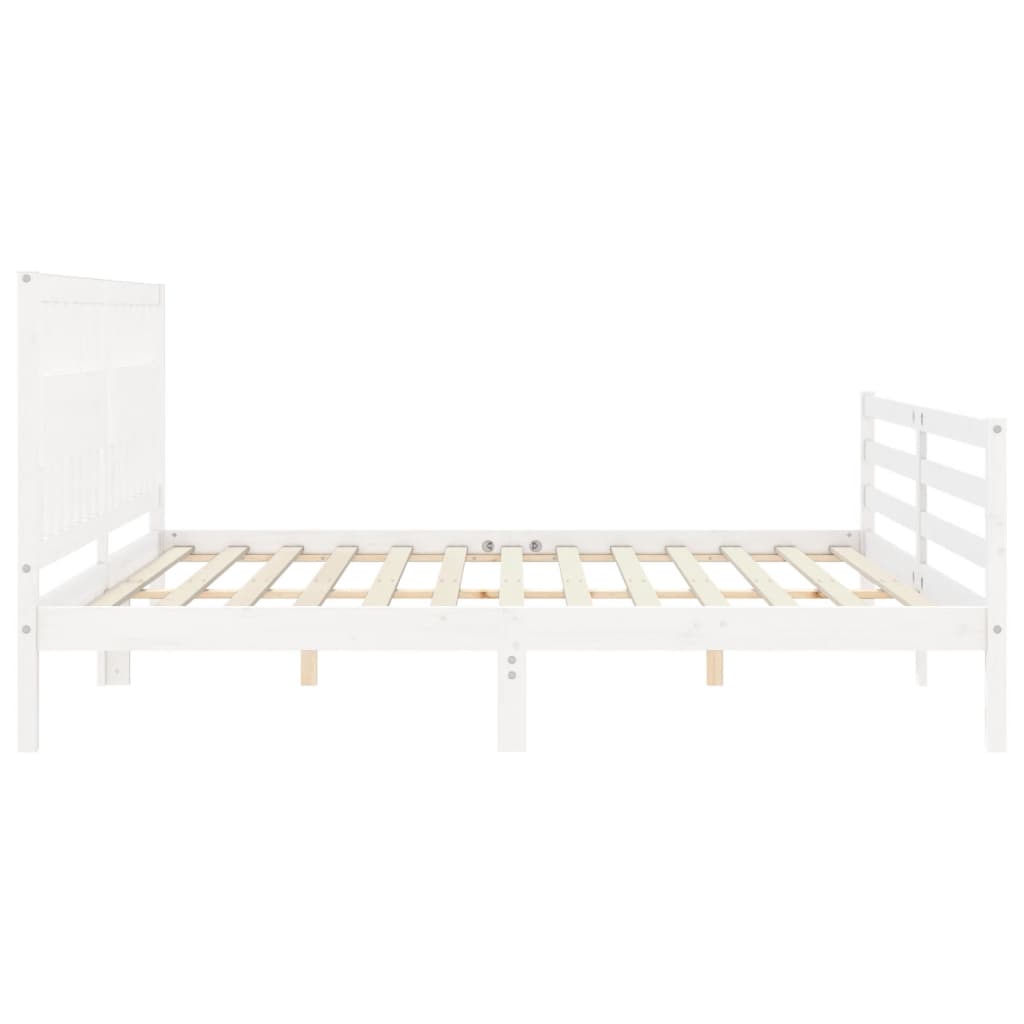 vidaXL Bed Frame without Mattress White 200x200 cm Solid Wood