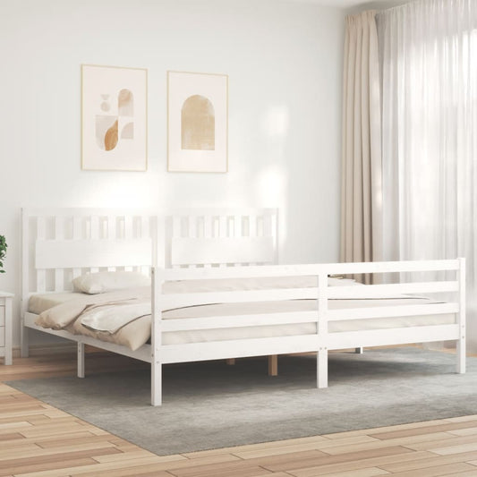 vidaXL Bed Frame without Mattress White 200x200 cm Solid Wood