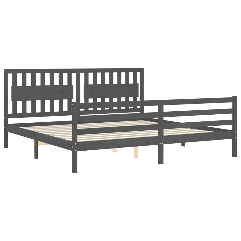 vidaXL Bed Frame without Mattress Grey 200x200 cm Solid Wood