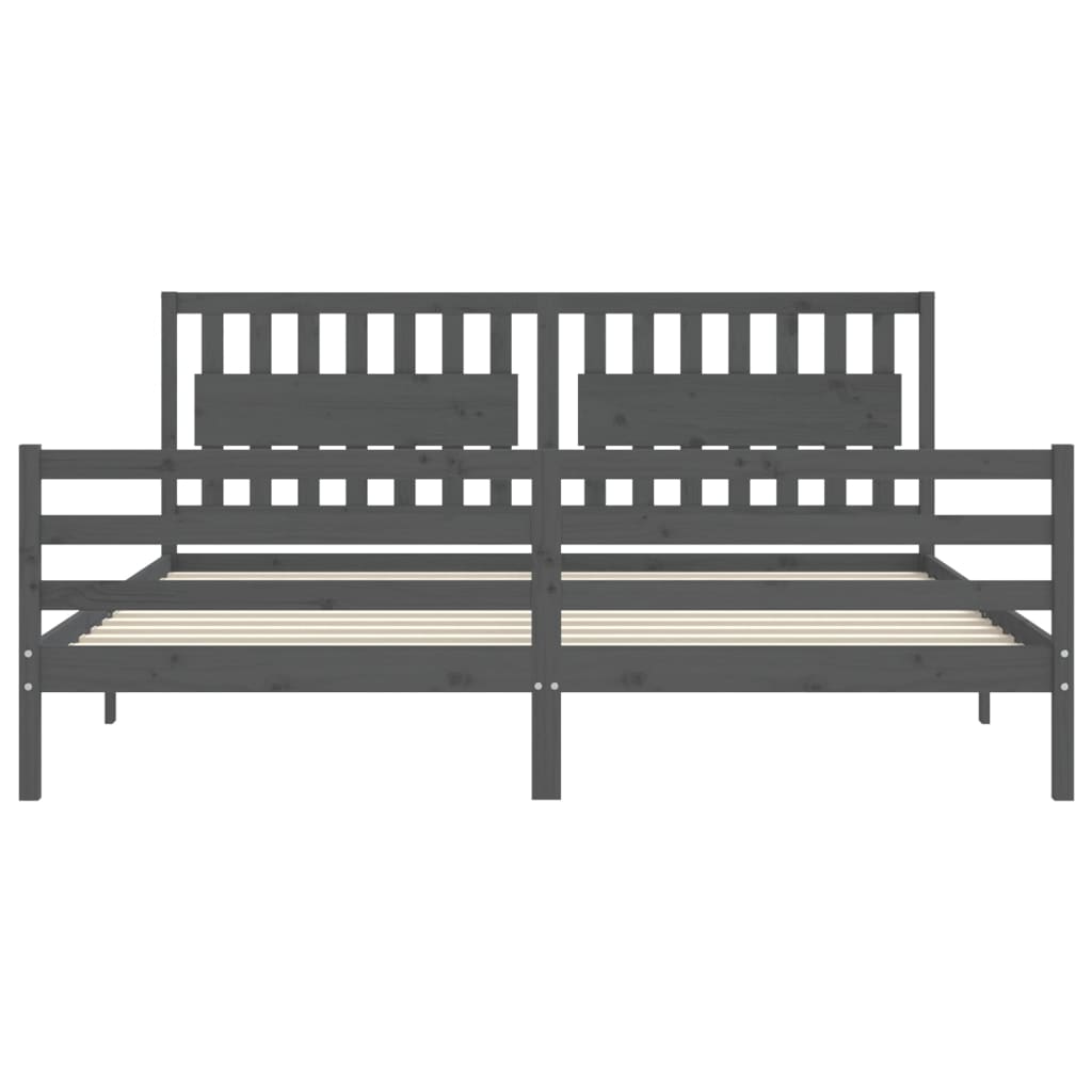 vidaXL Bed Frame without Mattress Grey 200x200 cm Solid Wood