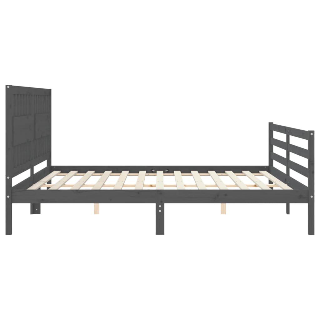 vidaXL Bed Frame without Mattress Grey 200x200 cm Solid Wood