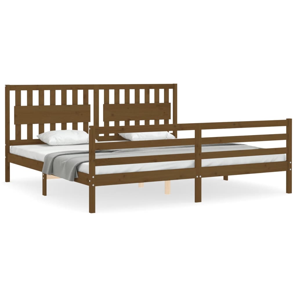 vidaXL Bed Frame without Mattress Honey Brown 200x200 cm Solid Wood