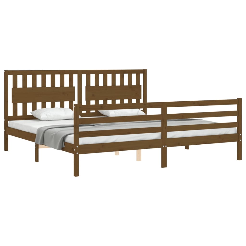 vidaXL Bed Frame without Mattress Honey Brown 200x200 cm Solid Wood