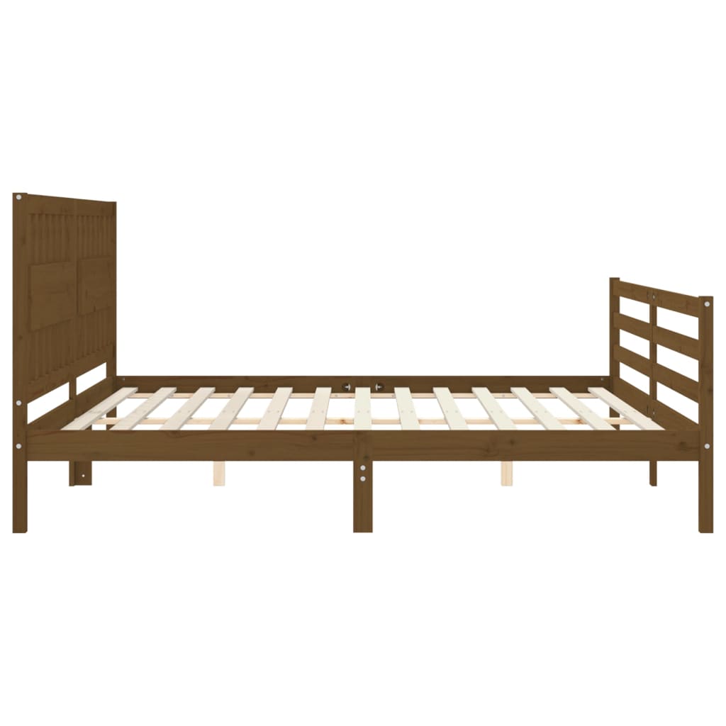 vidaXL Bed Frame without Mattress Honey Brown 200x200 cm Solid Wood