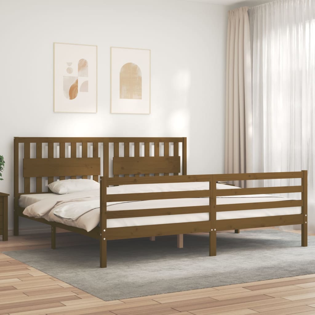 vidaXL Bed Frame without Mattress Honey Brown 200x200 cm Solid Wood