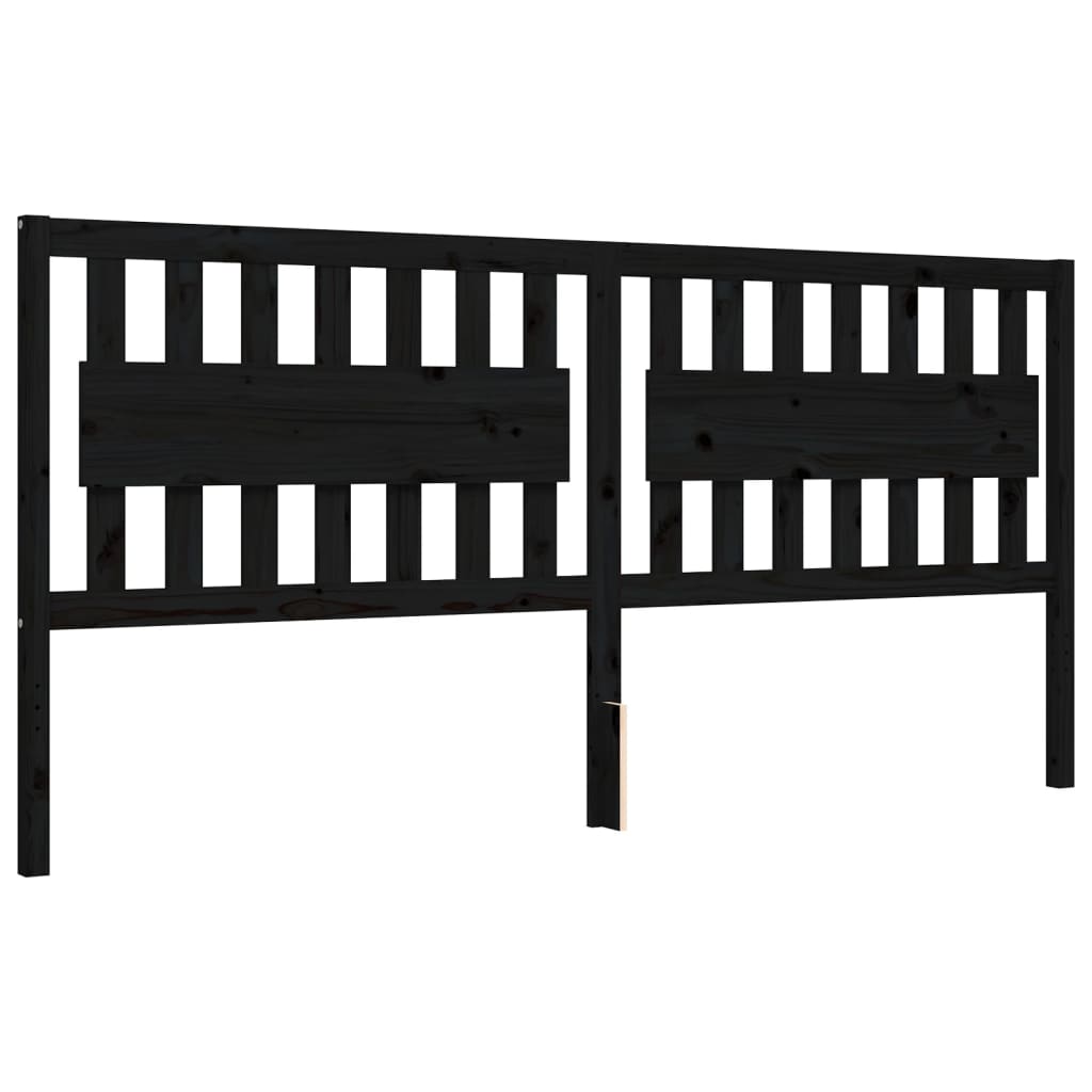 vidaXL Bed Frame without Mattress Black 200x200 cm Solid Wood