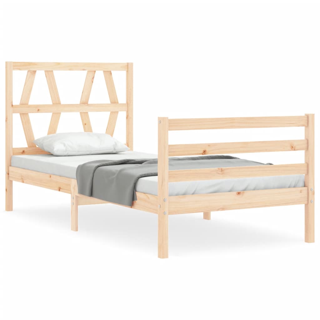 vidaXL Bed Frame without Mattress Small Single Solid Wood