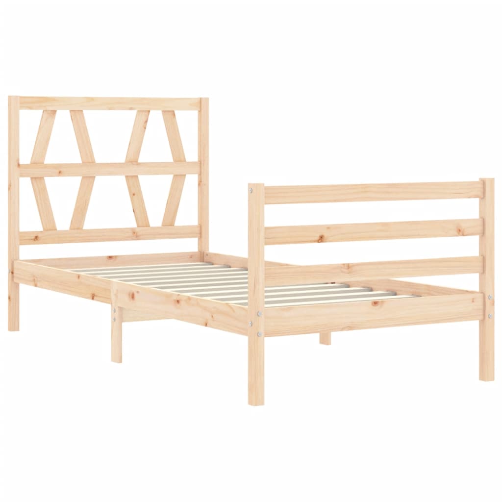 vidaXL Bed Frame without Mattress Small Single Solid Wood