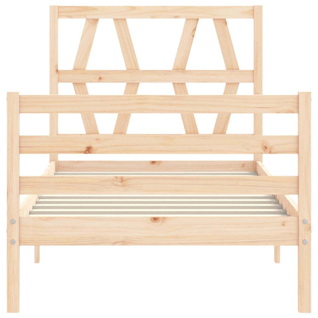 vidaXL Bed Frame without Mattress Small Single Solid Wood