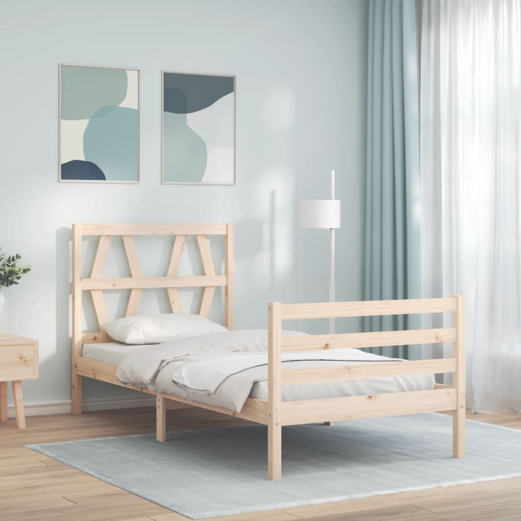 vidaXL Bed Frame without Mattress Small Single Solid Wood