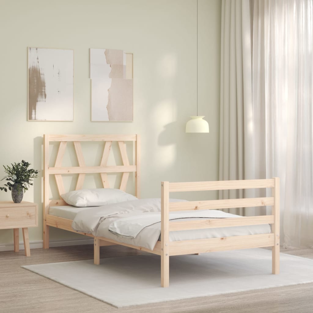 vidaXL Bed Frame without Mattress Single Solid Wood