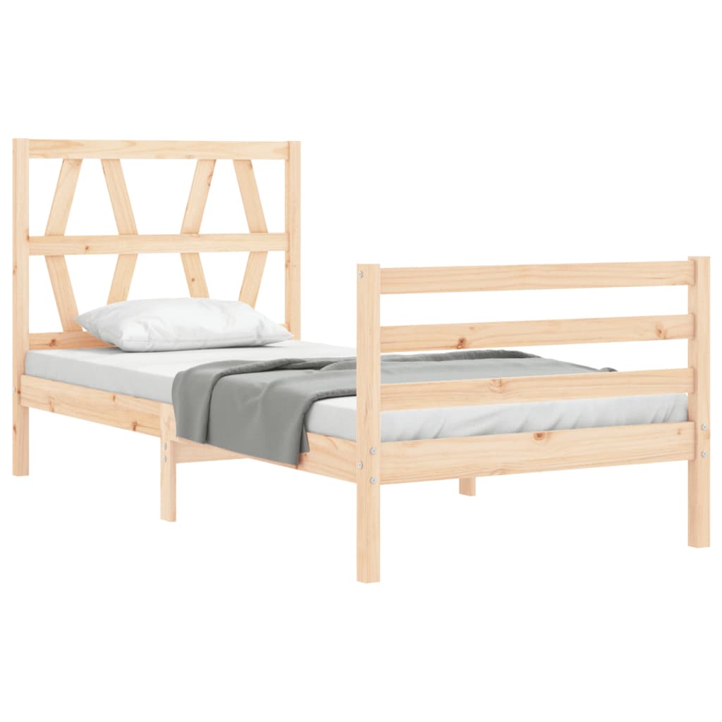 vidaXL Bed Frame without Mattress Single Solid Wood