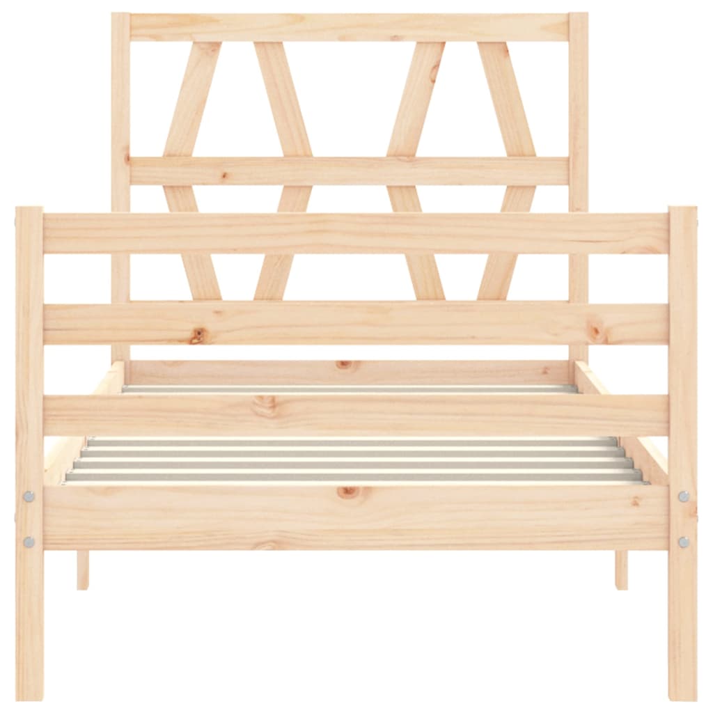 vidaXL Bed Frame without Mattress Single Solid Wood