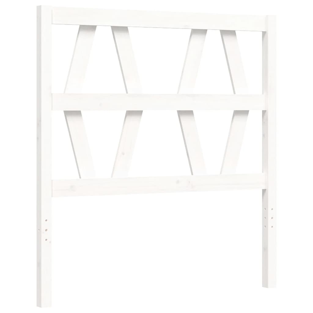 vidaXL Bed Frame without Mattress White Single Solid Wood