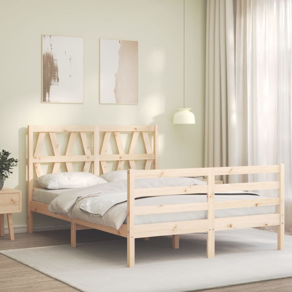 vidaXL Bed Frame without Mattress Double Solid Wood