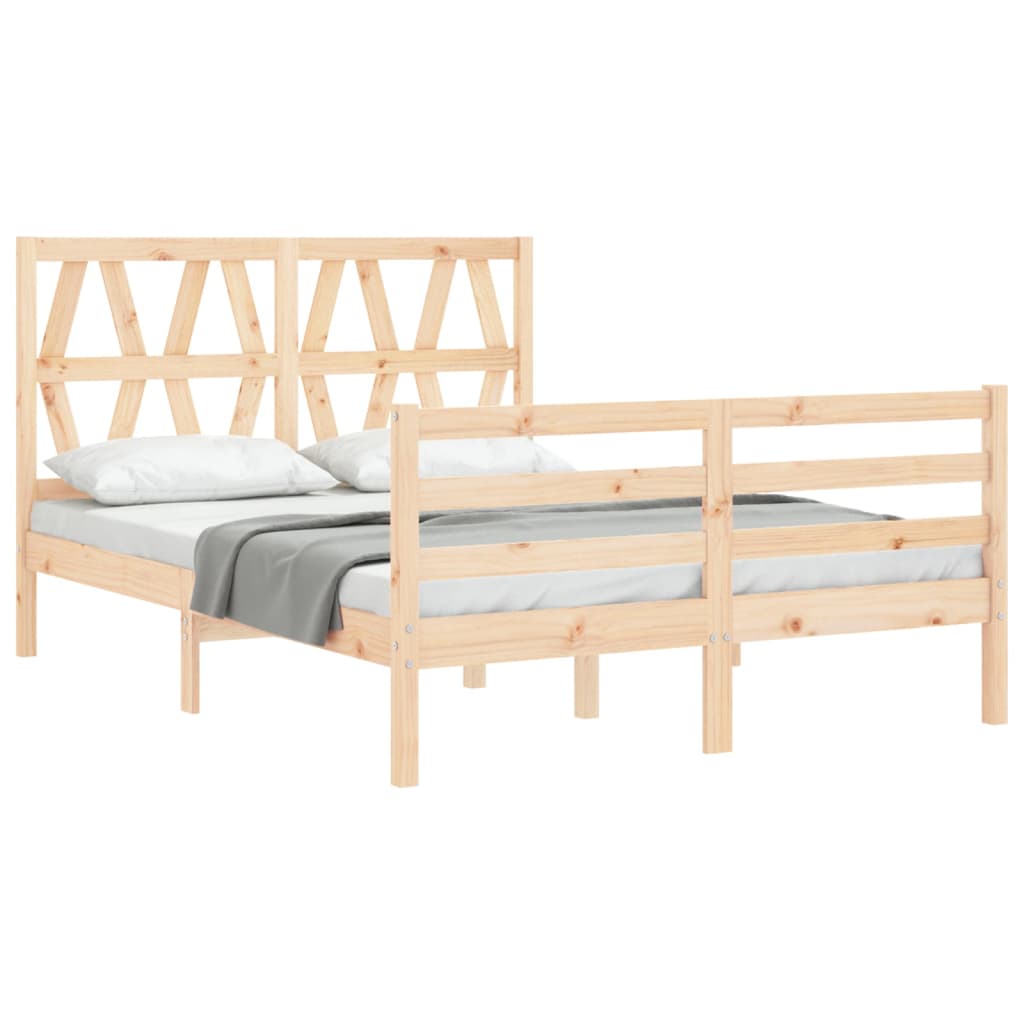 vidaXL Bed Frame without Mattress Double Solid Wood